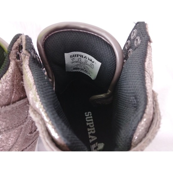 Supra Skytop Sneakers Skate Shoes Pink Metallic Rose Gold Womens Size 7 - Picture 8 of 11